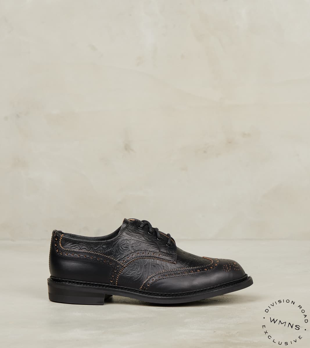 Tricker's x Division Road WMNs Anne Brogue City Derby - Horween Black Floral CXL