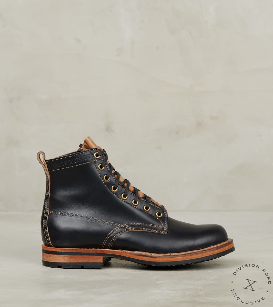 White's x Division Road Semi-Dress 350 - 55 - Vibram Mini Lug - Horween Black CXL