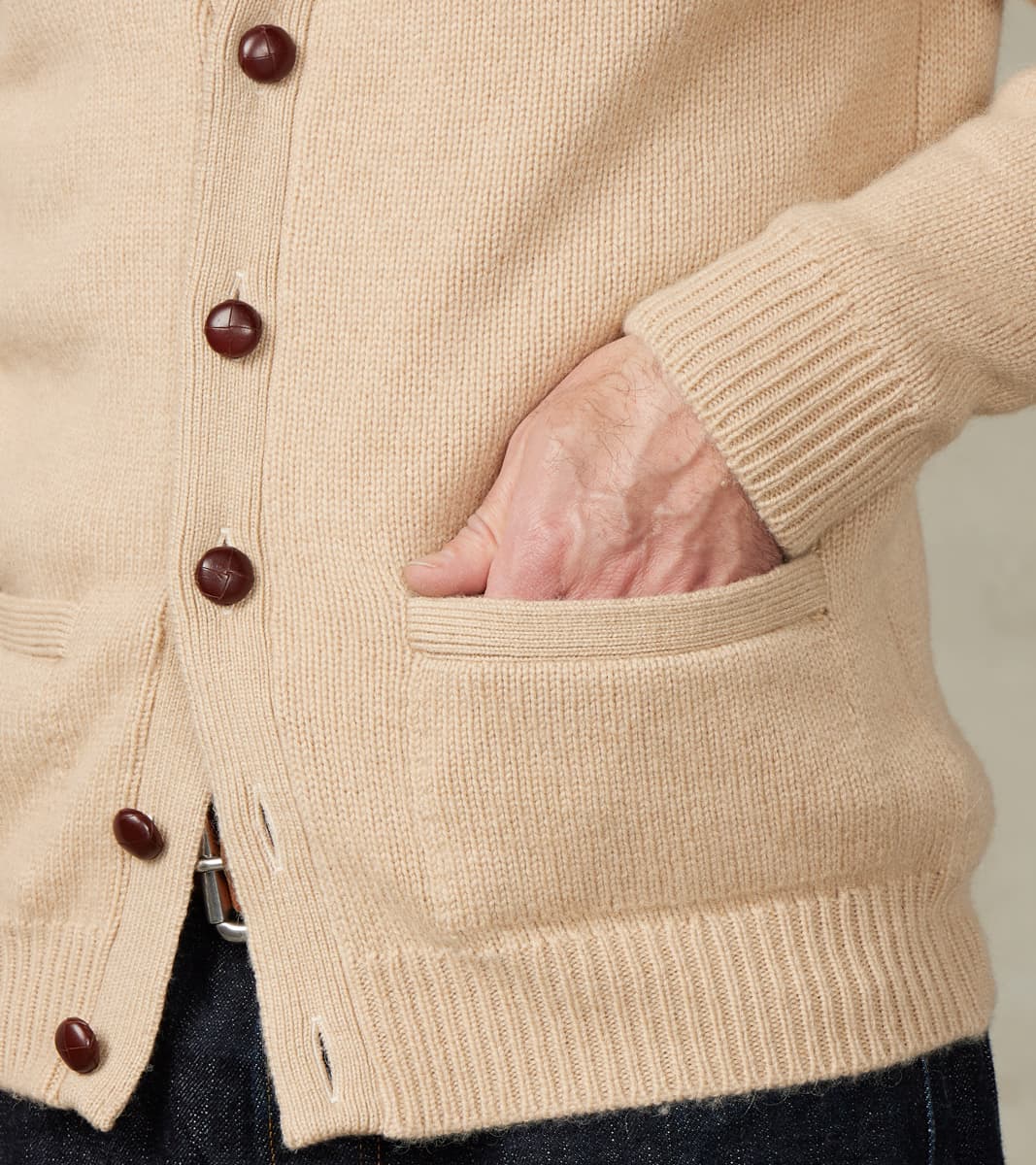 Berkshire Camelhair Cardigan - Ecru