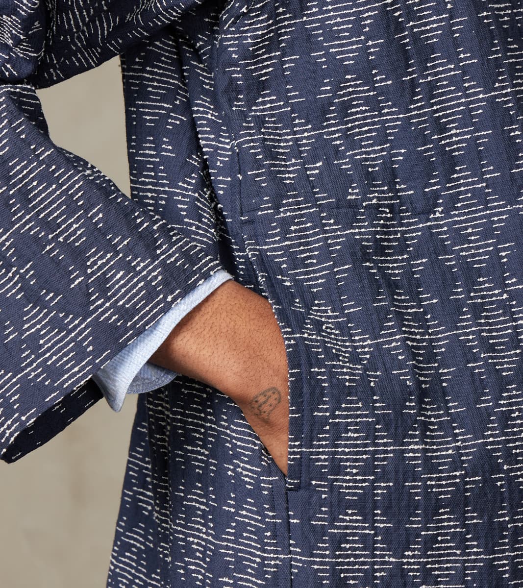 Mexican Parka - Cotton Recycled Polyester Dobby Cloth - Navy