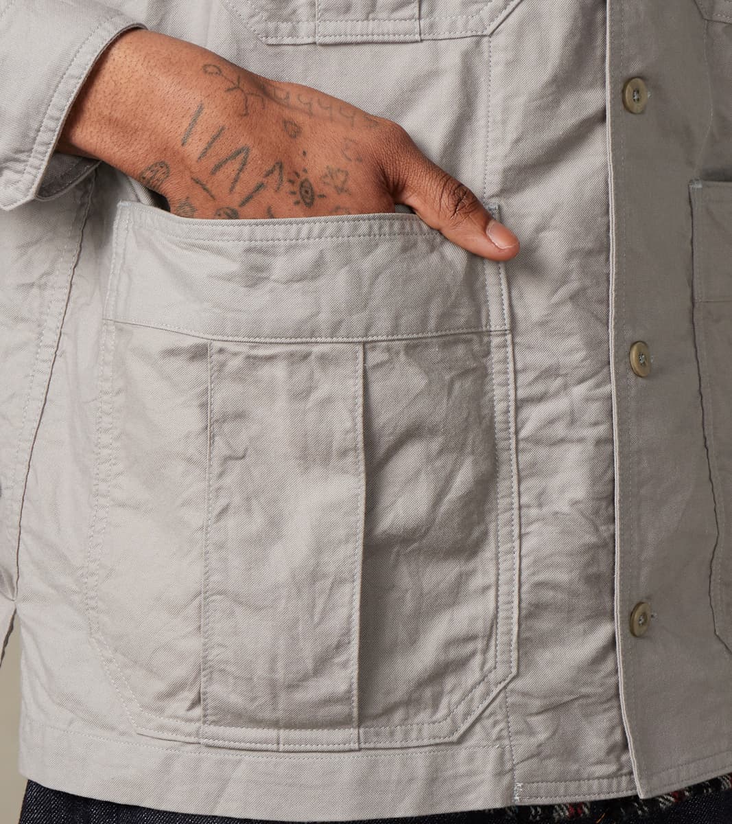 Military Shirt Jacket - Smokey Oxford Broadcloth - Gray