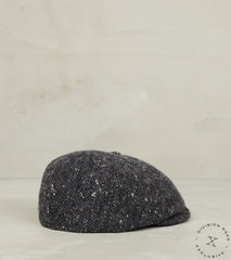 Division Road Bates Gentleman's Hatter Toni Cap - Magee Donegal Tweed - Charcoal Grey