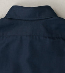 Division Road American Camp Shirt - Midnight Japanese Cotton Linen Slub Twill