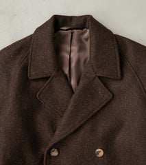 French Wool Grandad Trench Coat - Undyed Ebony