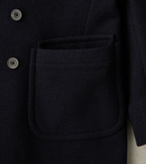 English Officer Great Coat - Fox Brothers® Midnight Overcoating