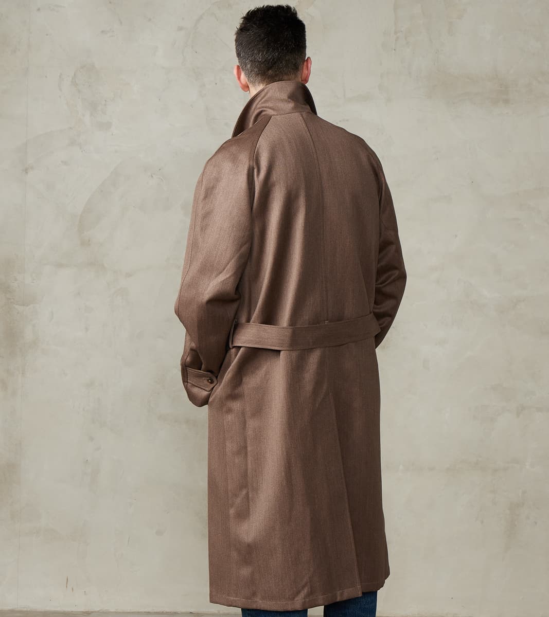 De Bonne Facture English Wool & Cotton Covert Cloth Grandad Trench