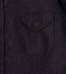 American Camp Shirt - Coal Japanese Cotton Linen Slub Poplin
