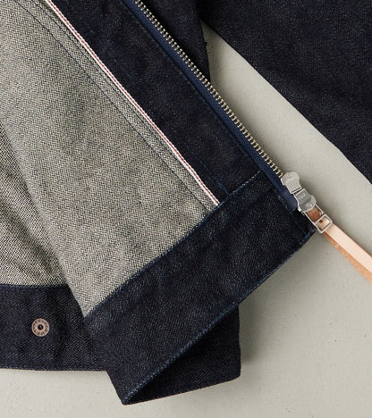 122J-IND - Work Jacket - 14oz Broken Twill Selvedge Denim Indigo