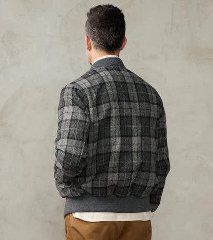 Flyers Club Bomber - Fox Brothers® Tweed - Slate Grey Check