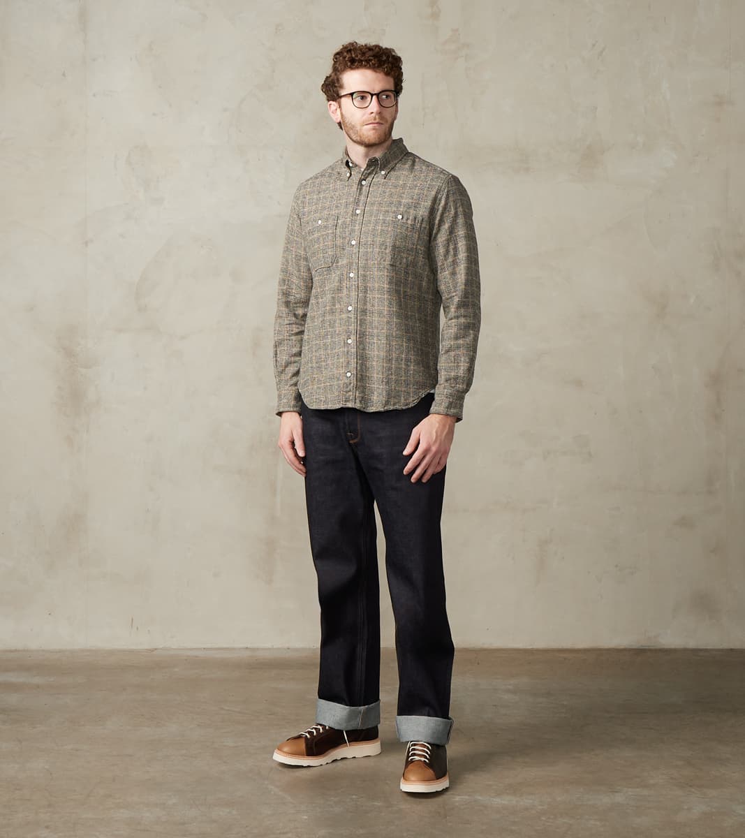 Japanese Glen Plaid Cotton Tweed - Salt & Pepper