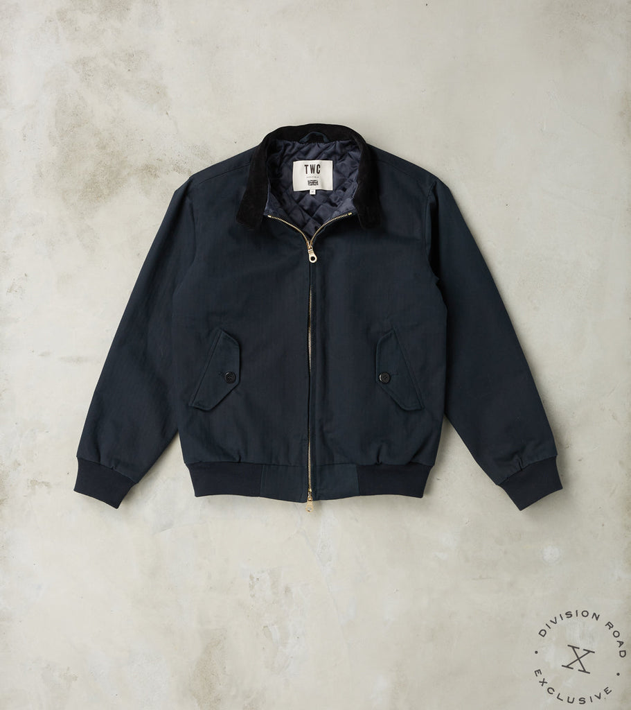 Harrington Jacket - Charcoal Herringbone Wool