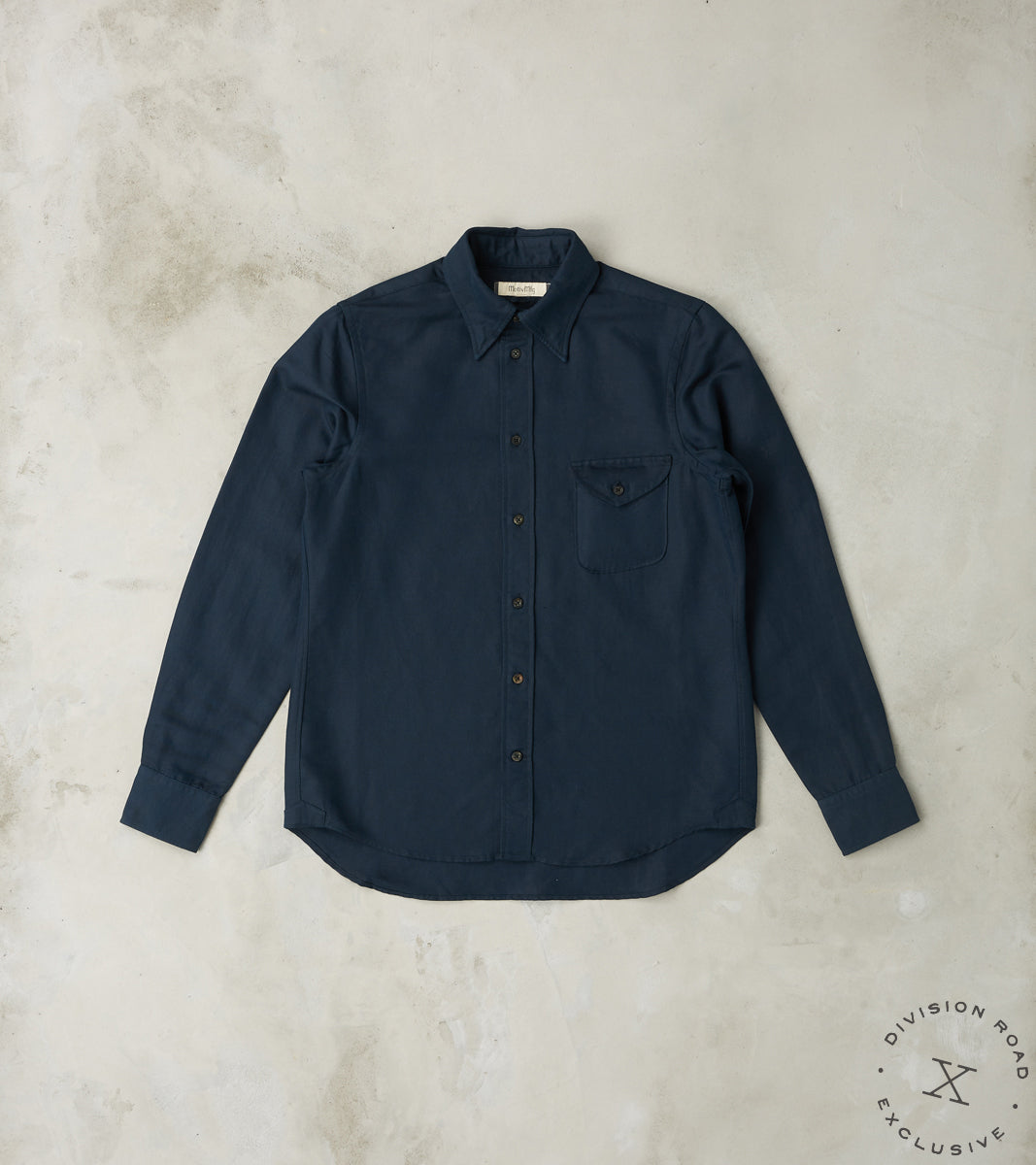 American Camp Shirt - Midnight Japanese Cotton Linen Slub Twill