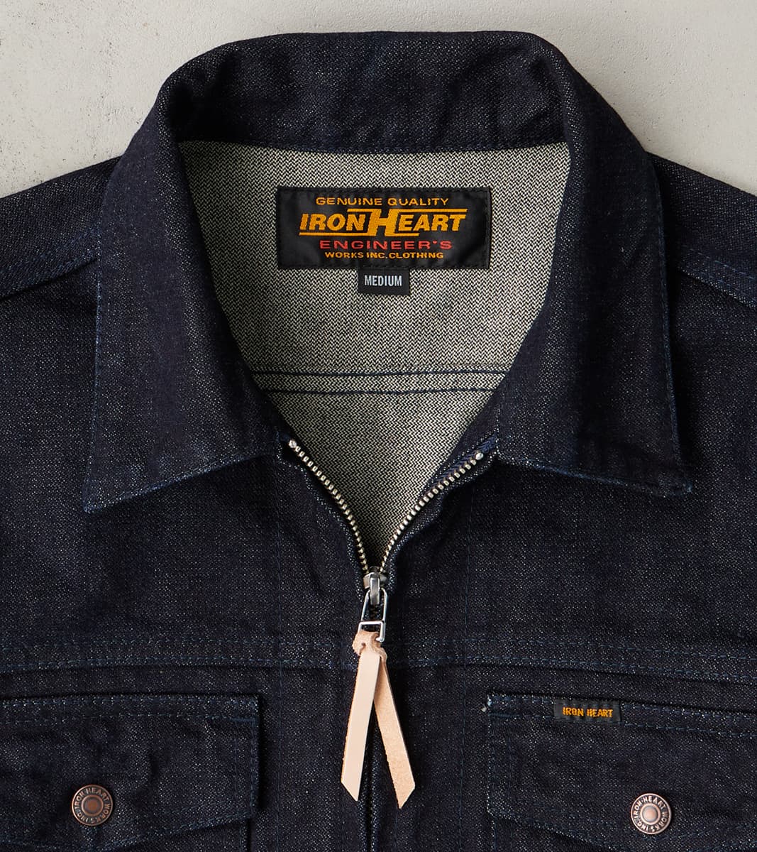 Iron Heart 122J-IND - Work Jacket - 14oz Broken Twill Selvedge Denim Indigo