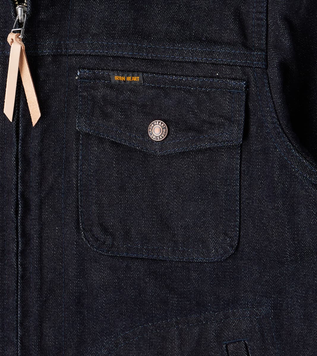 Iron Heart 122J-IND - Work Jacket - 14oz Broken Twill Selvedge Denim Indigo