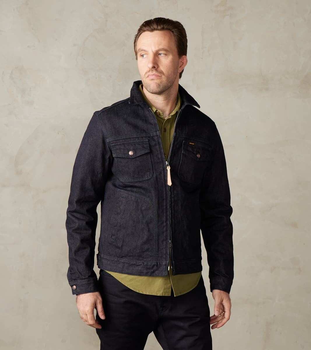 Iron Heart 122J-IND - Work Jacket - 14oz Broken Twill Selvedge Denim Indigo