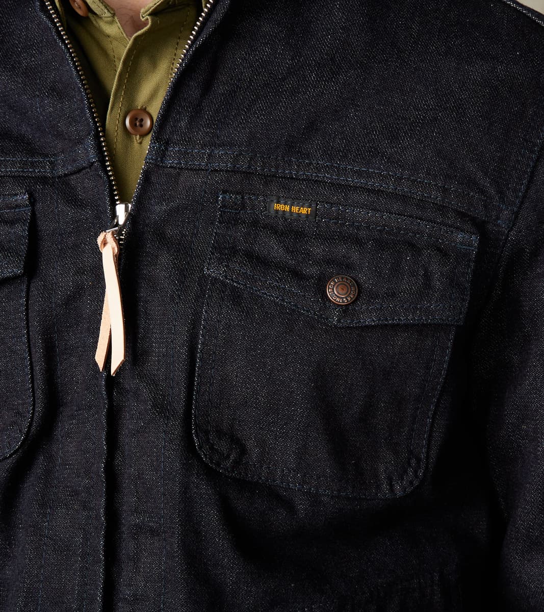 Iron Heart 122J-IND - Work Jacket - 14oz Broken Twill Selvedge Denim Indigo