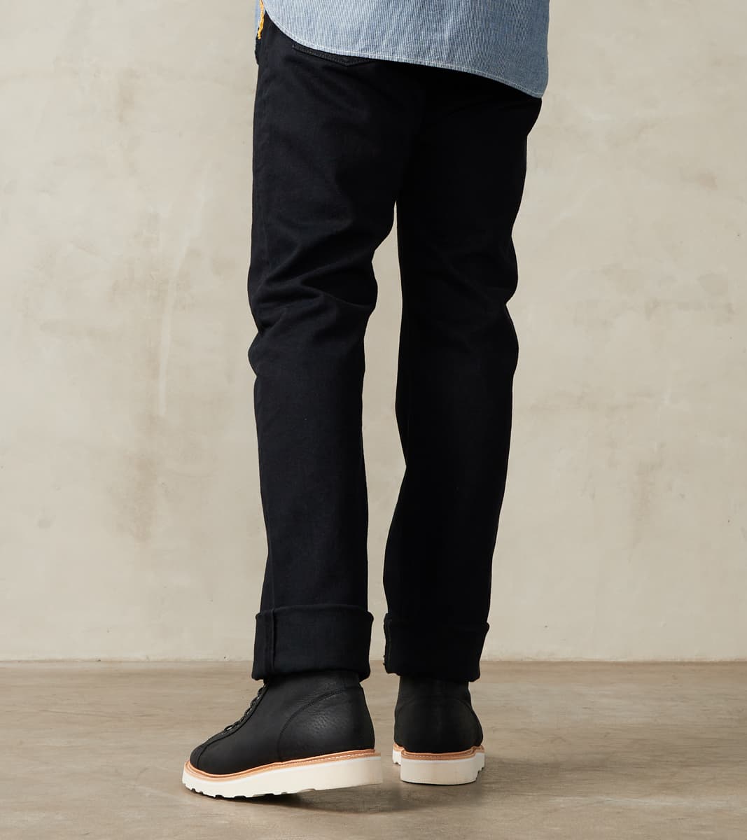 Iron Heart 888SBR-14OD - High Rise Tapered - 14oz Broken Twill Indigo Overdyed Black