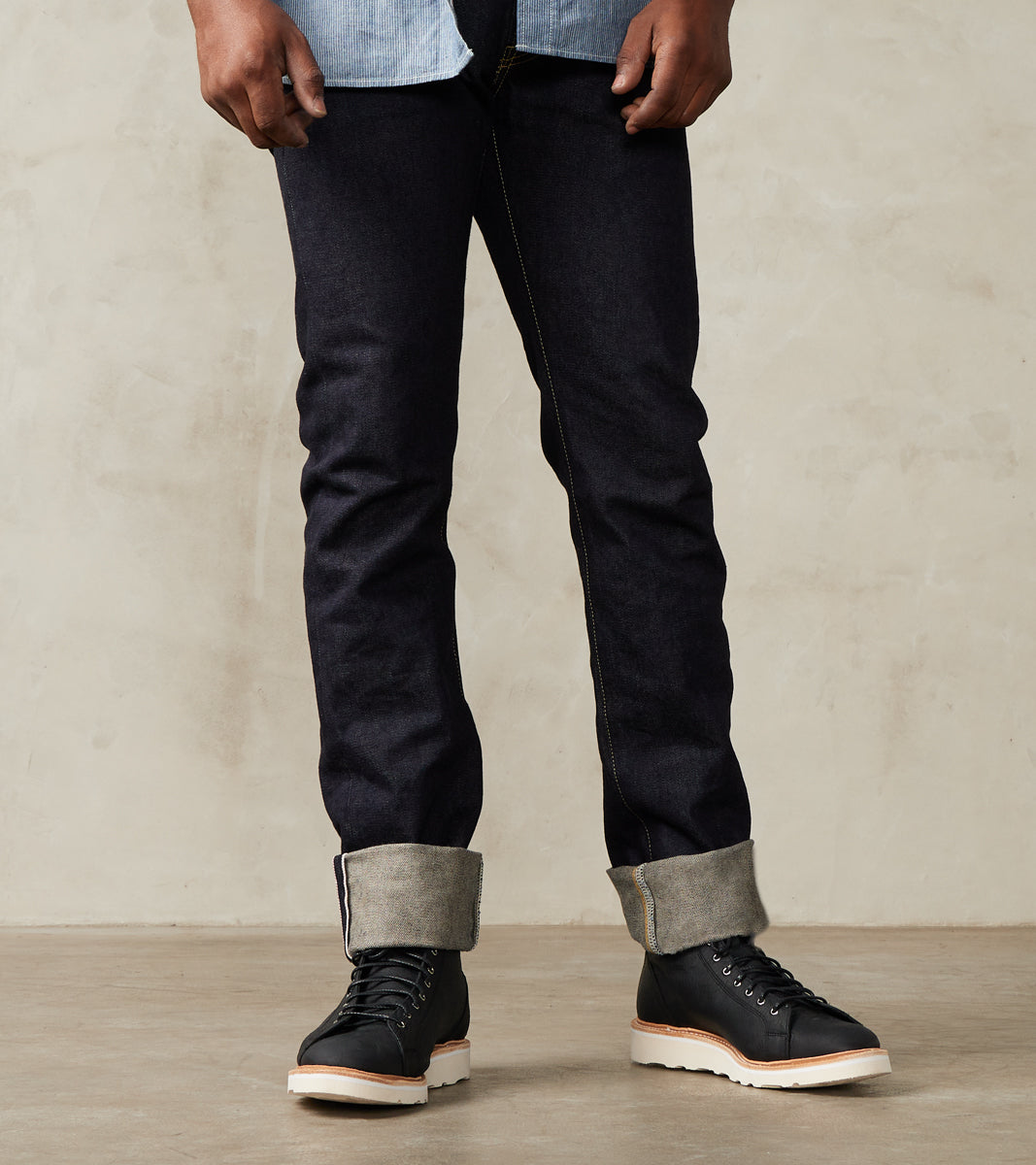 777SBR-14 - Slim Tapered - 14oz Broken Twill Indigo