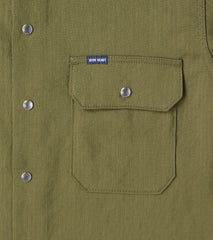Iron Heart 286-OLV - Short Sleeved Mechanics Shirt - Japanese Ripstop Olive