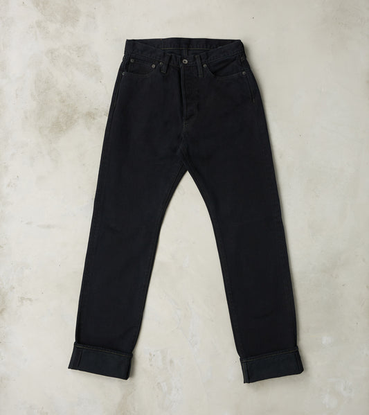 Iron Heart 888SBR-14OD - High Rise Tapered - 14oz Broken Twill Indigo Overdyed Black