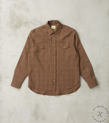 Washed Wool & Linen Overshirt - Taupe Check