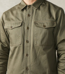 Benzak - BWS-04 - Scout Overshirt - 9.5oz Olive Green Military Sateen