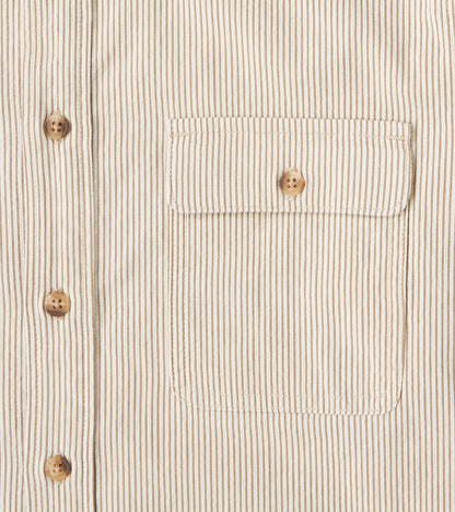 BWS-01 - Work Shirt - 6.5oz Brown & White Stripe Cord