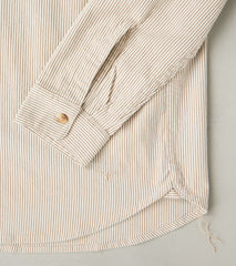 BWS-01 - Work Shirt - 6.5oz Brown & White Stripe Cord