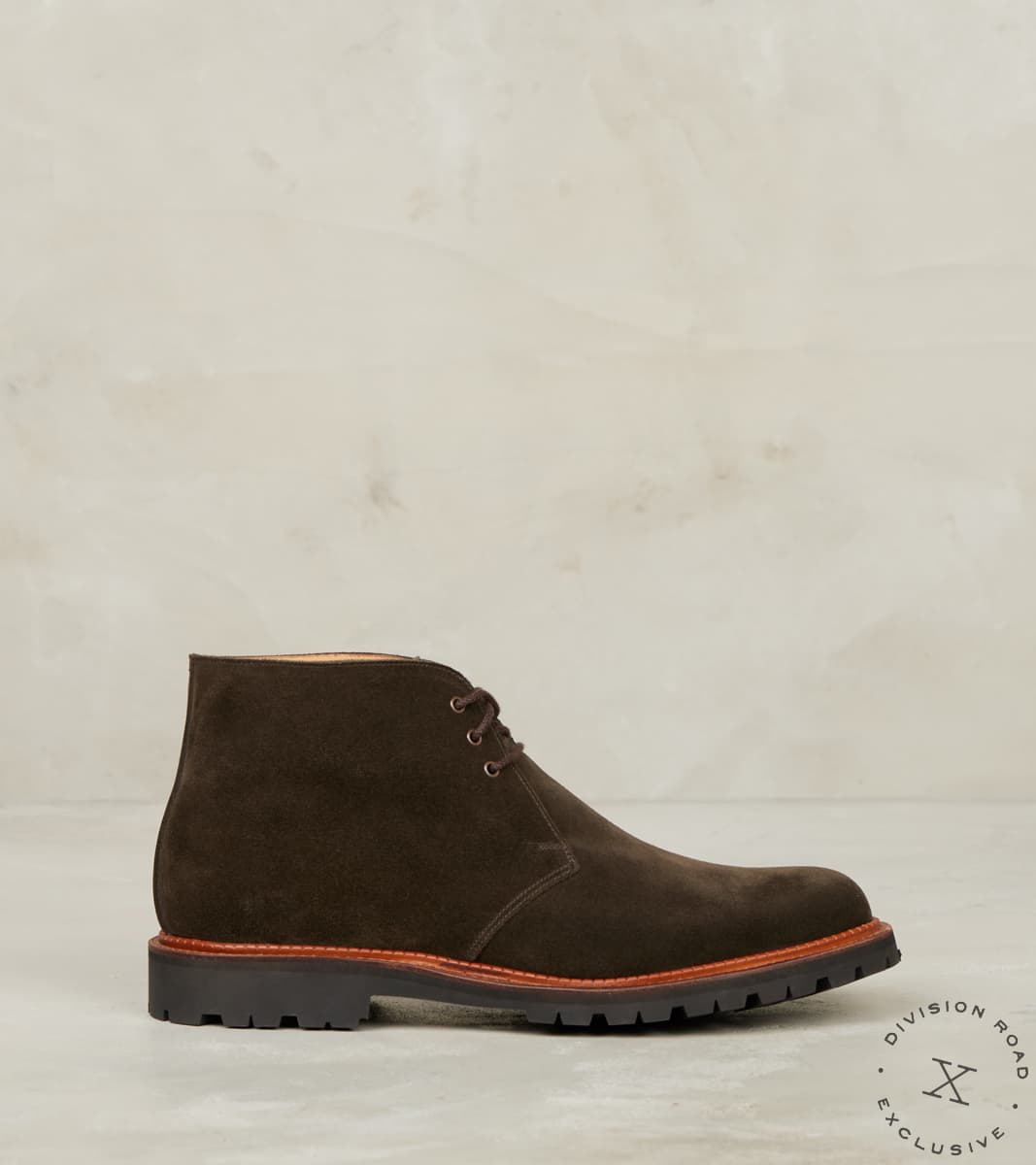 Crockett & Jones x DR Chepstow 3 Chukka - 365 - Vibram Carrarmato - Earth Green Suede