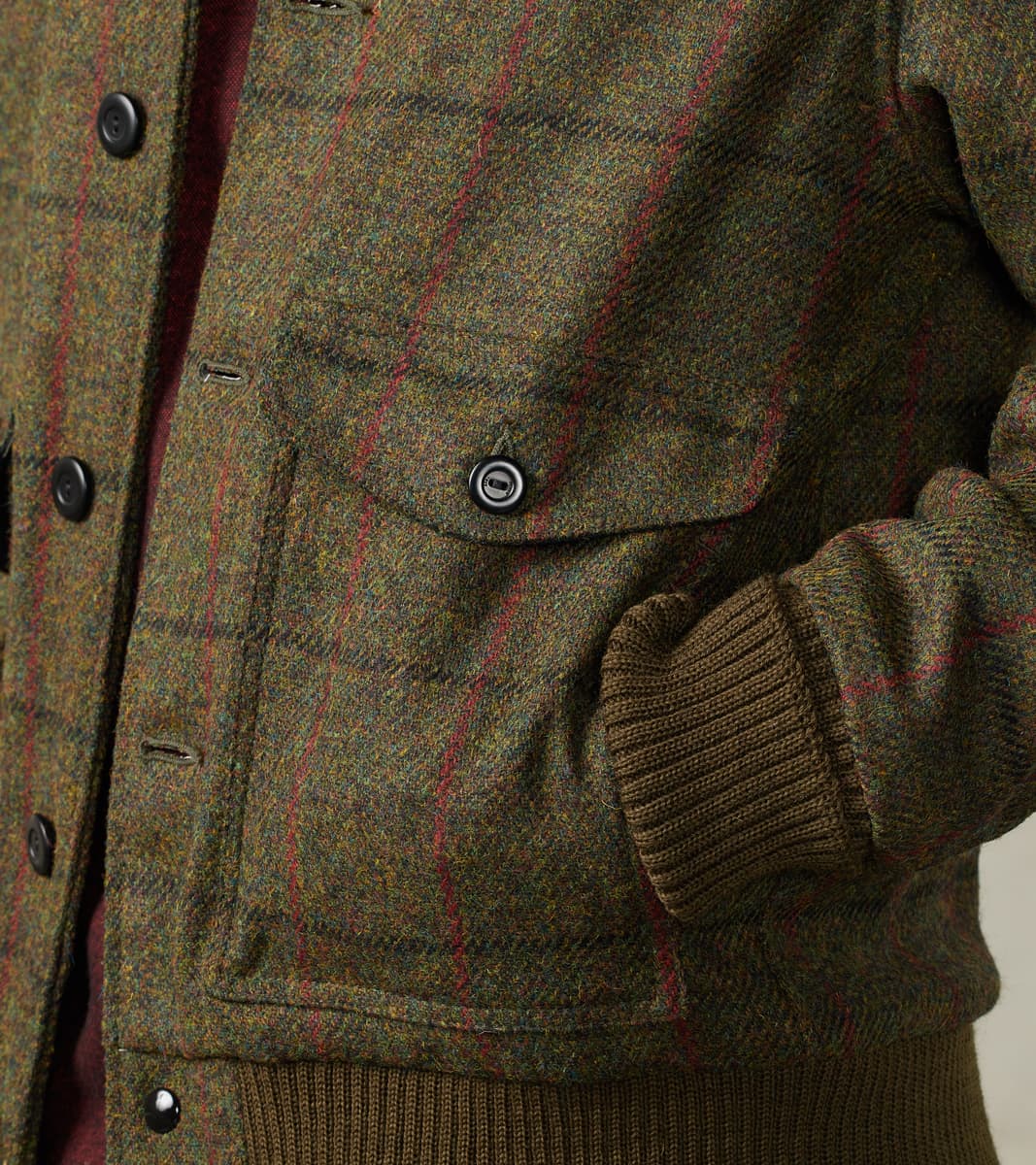 Custom tailored Jacket Harris tweed brown check