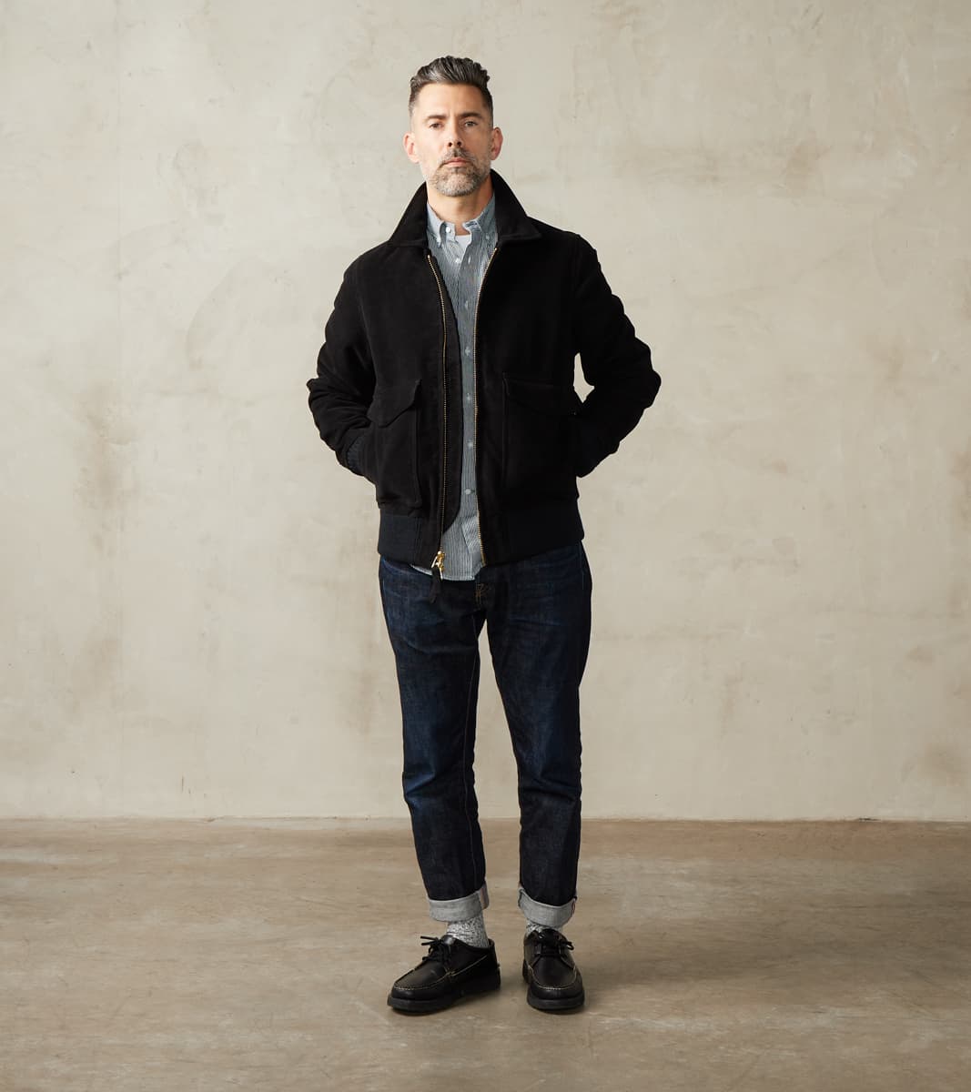 Dehen 1920 x DR Carrier Jacket - Brisbane Moss® Moleskin - Black