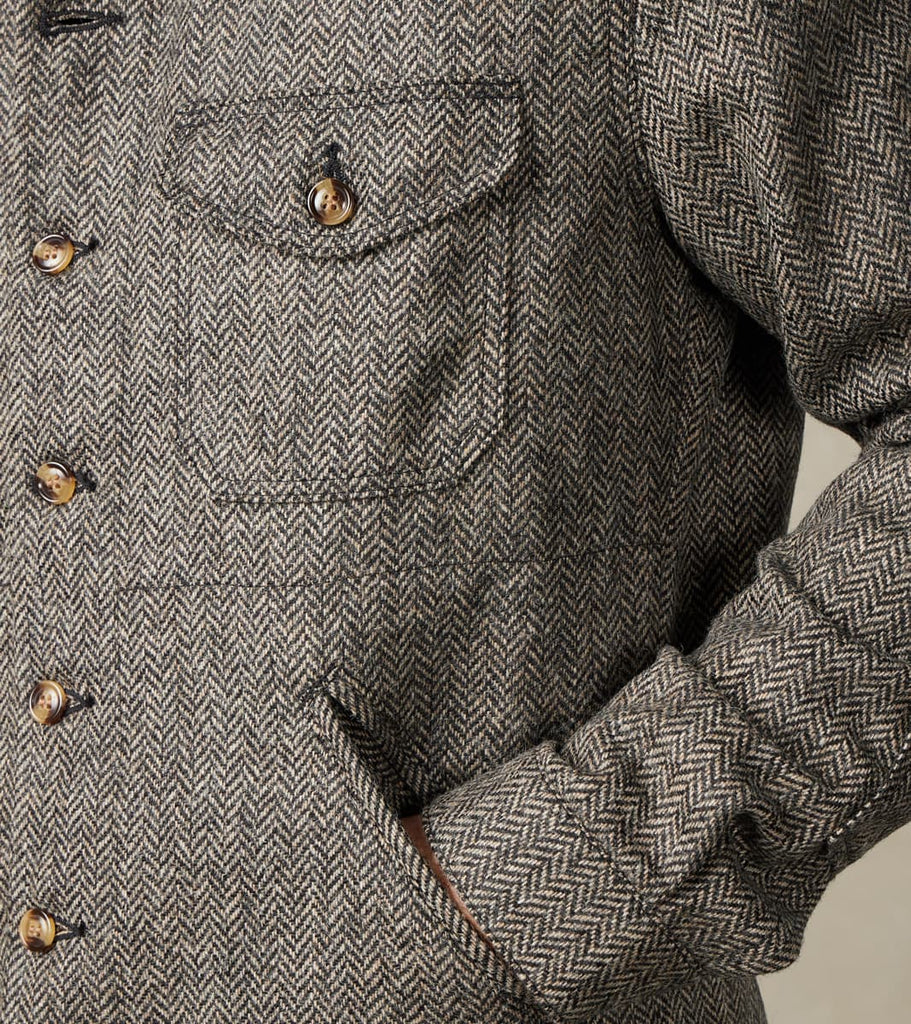 Crissman Overshirt - Harris Tweed® Herringbone - Black & Natural