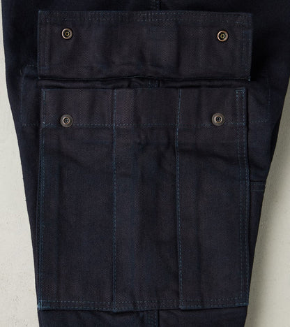 502DR-IB Serviceman - Classic Tapered Cargo - 14oz Indigo x Black