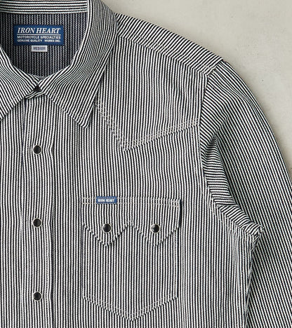 365-IND - Sawtooth Western - 8oz Herringbone Hickory Stripe Indigo