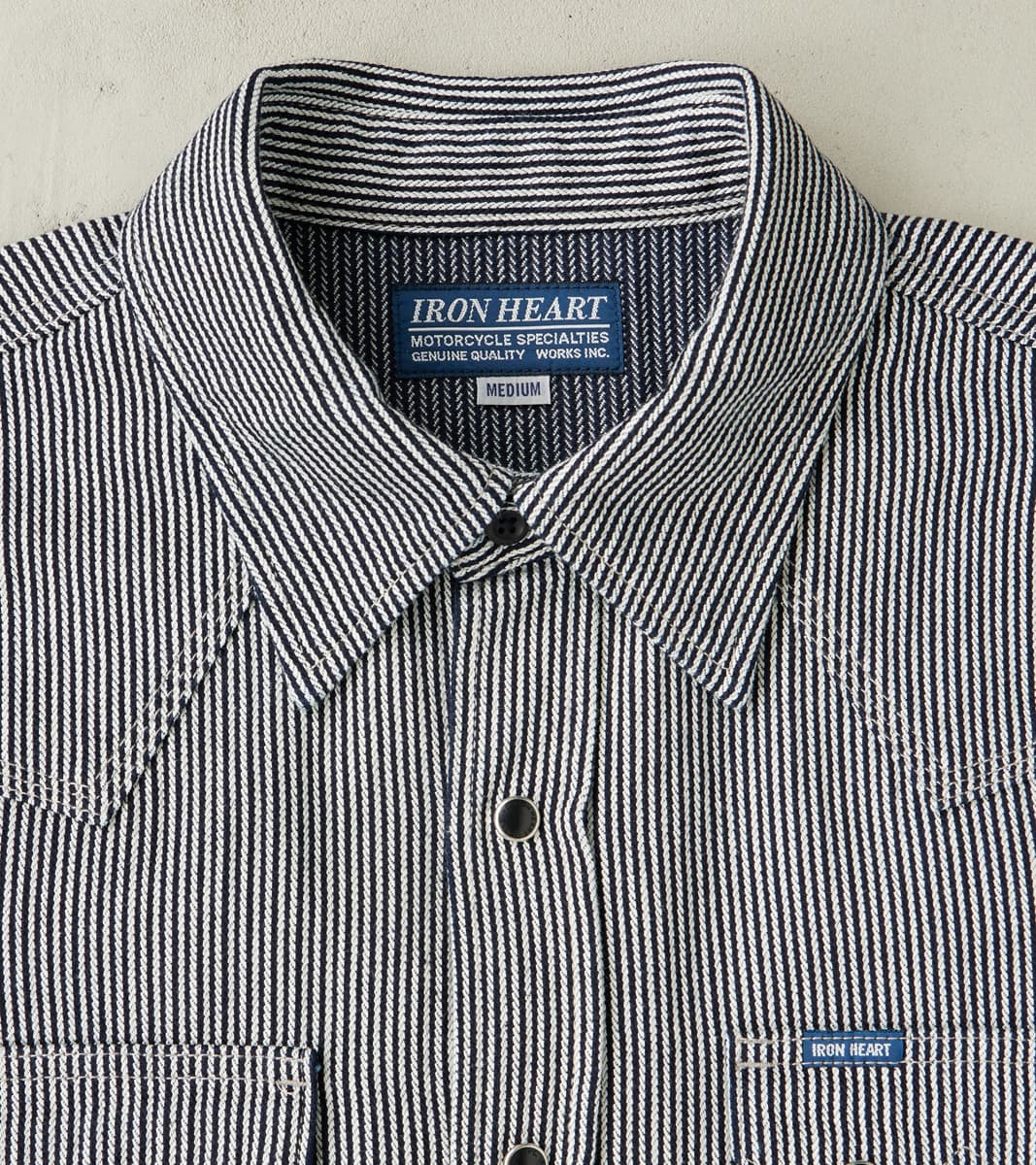 365-IND - Sawtooth Western - 8oz Herringbone Hickory Stripe Indigo