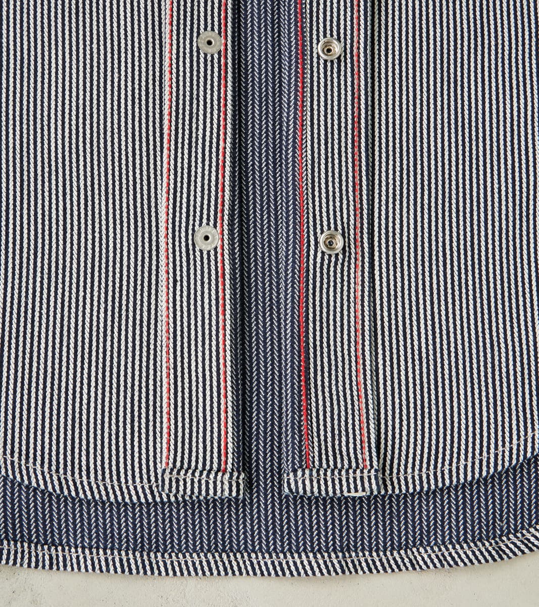 365-IND - Sawtooth Western - 8oz Herringbone Hickory Stripe Indigo