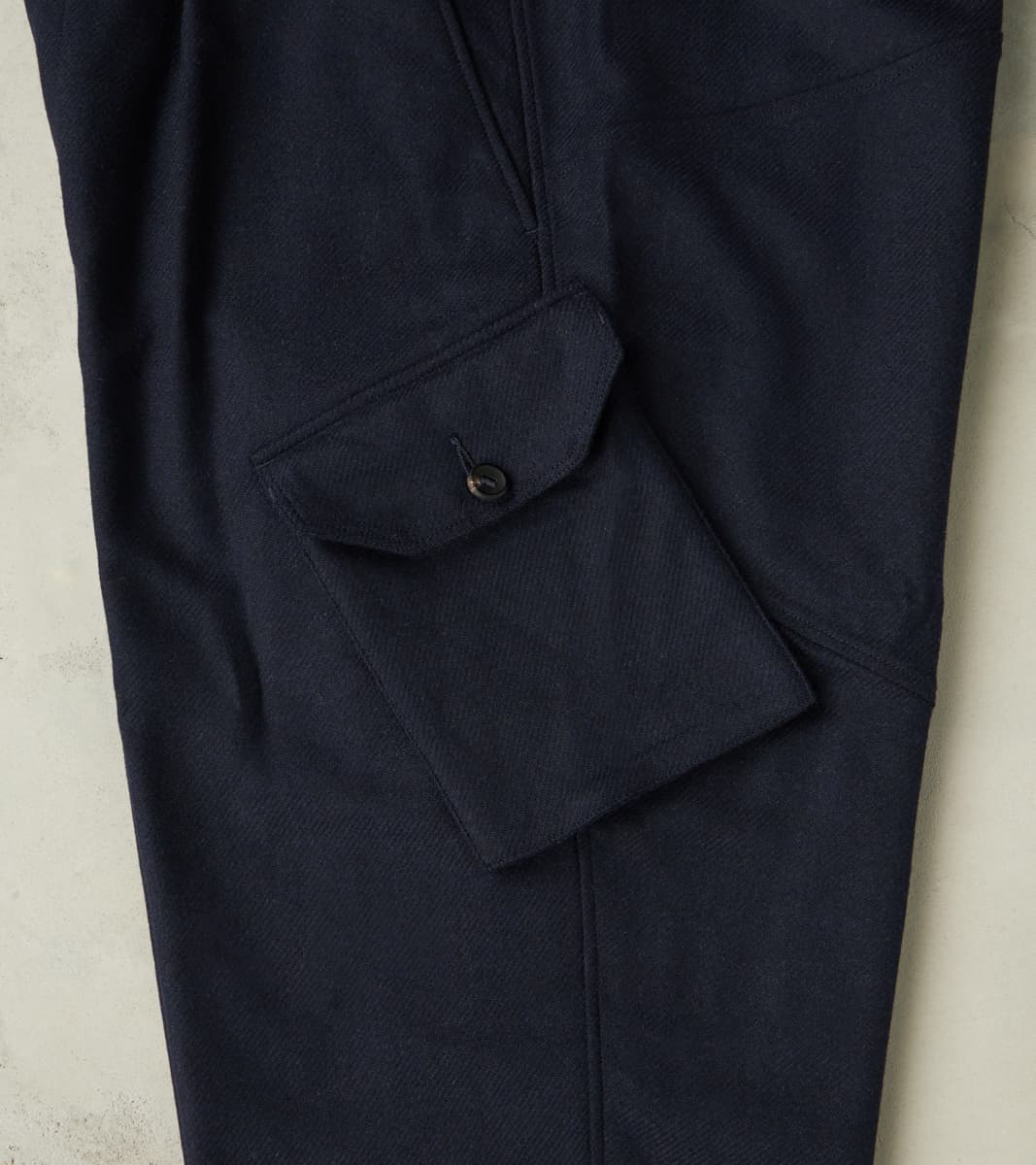 Swiss Army Cargo Trousers - Abraham Moon® Navy Merino Twill