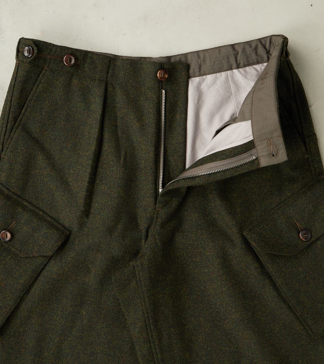 Swiss Army Cargo Trousers - Abraham Moon® Forest Merino Twill