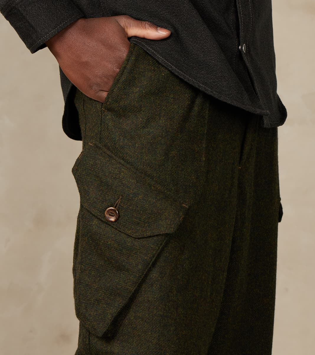 Swiss Army Cargo Trousers - Abraham Moon® Forest Merino Twill