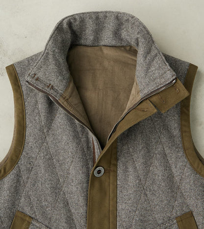 French Fencing Hunt Vest - Fox Brothers® Stone Grey Exmoor Twill