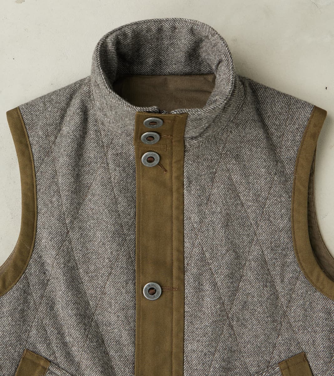 French Fencing Hunt Vest - Fox Brothers® Stone Grey Exmoor Twill