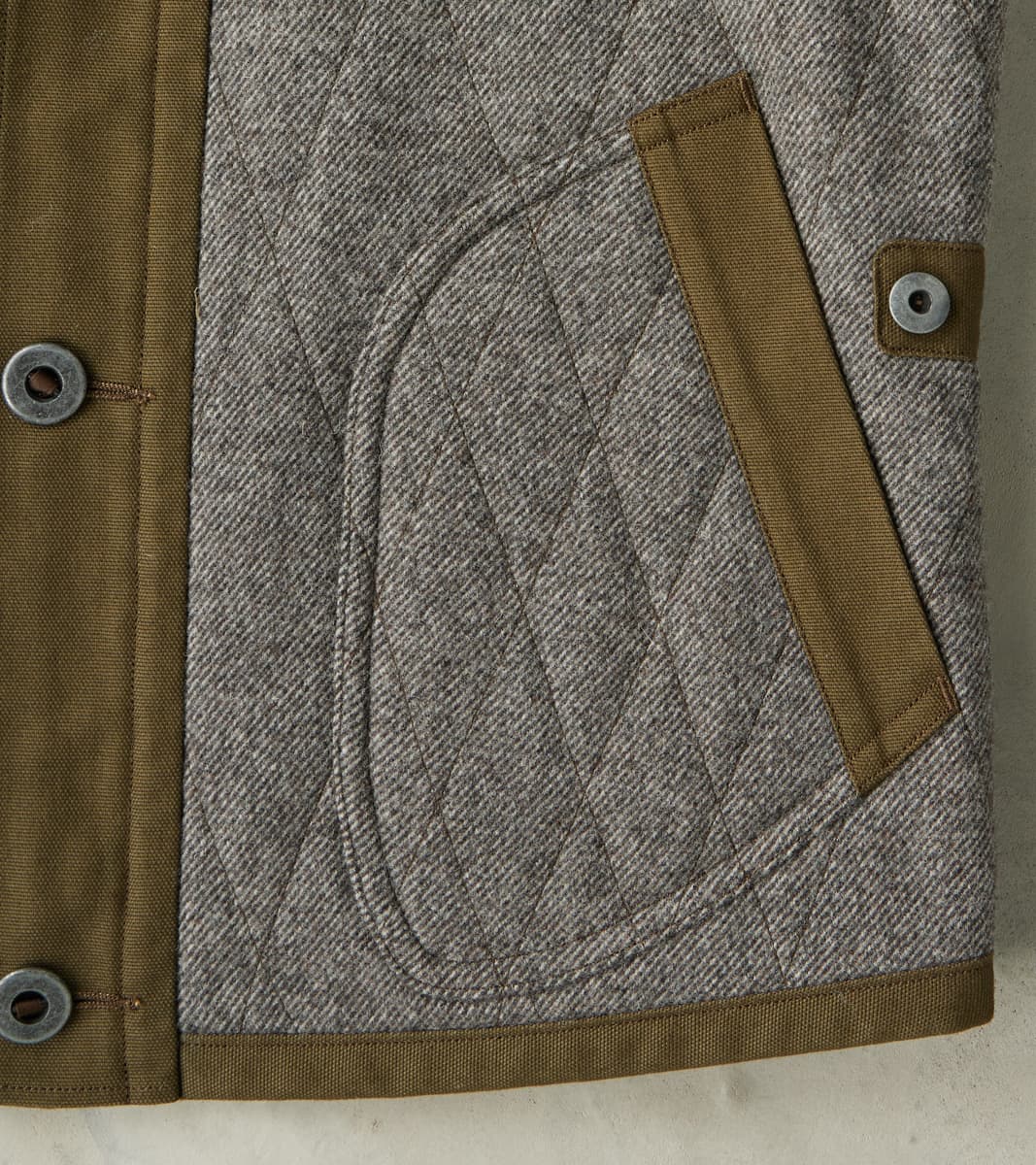 French Fencing Hunt Vest - Fox Brothers® Stone Grey Exmoor Twill