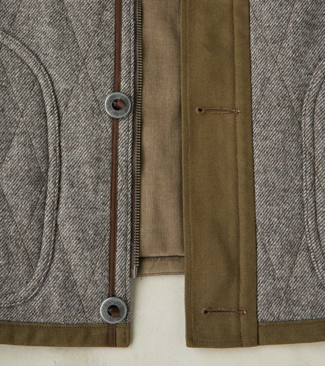 French Fencing Hunt Vest - Fox Brothers® Stone Grey Exmoor Twill