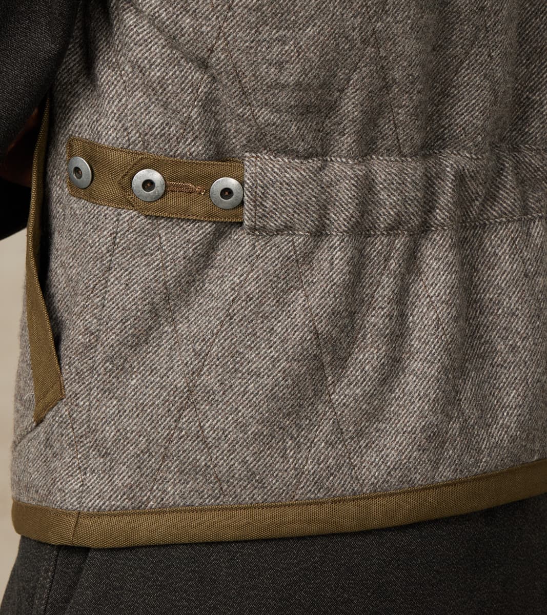 French Fencing Hunt Vest - Fox Brothers® Stone Grey Exmoor Twill