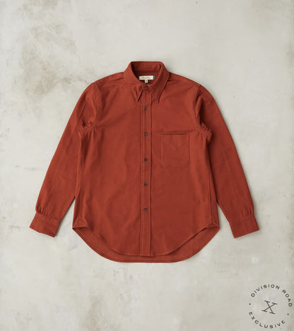 French Draftsman Shirt - Rust Japanese Military Twill Flannel