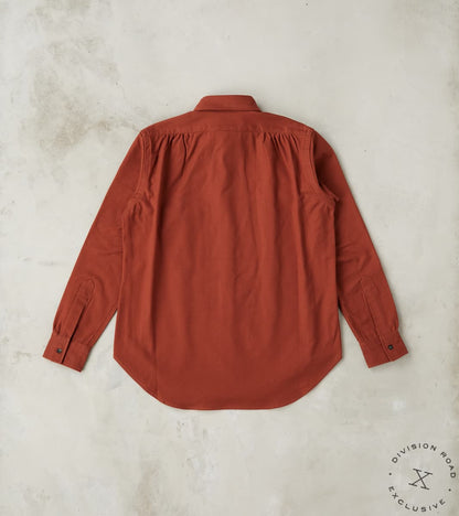 French Draftsman Shirt - Rust Japanese Military Twill Flannel