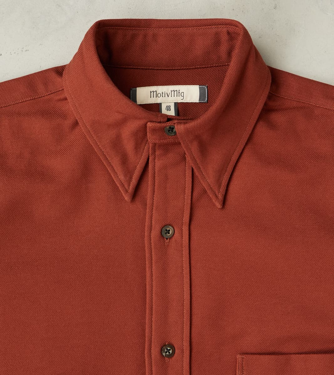 French Draftsman Shirt - Rust Japanese Military Twill Flannel