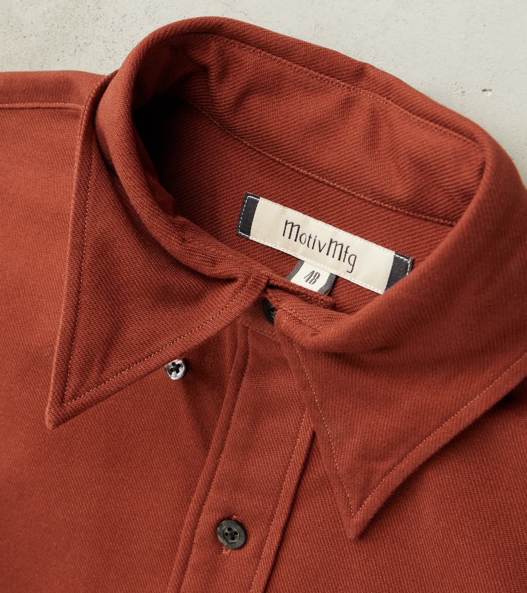 French Draftsman Shirt - Rust Japanese Military Twill Flannel