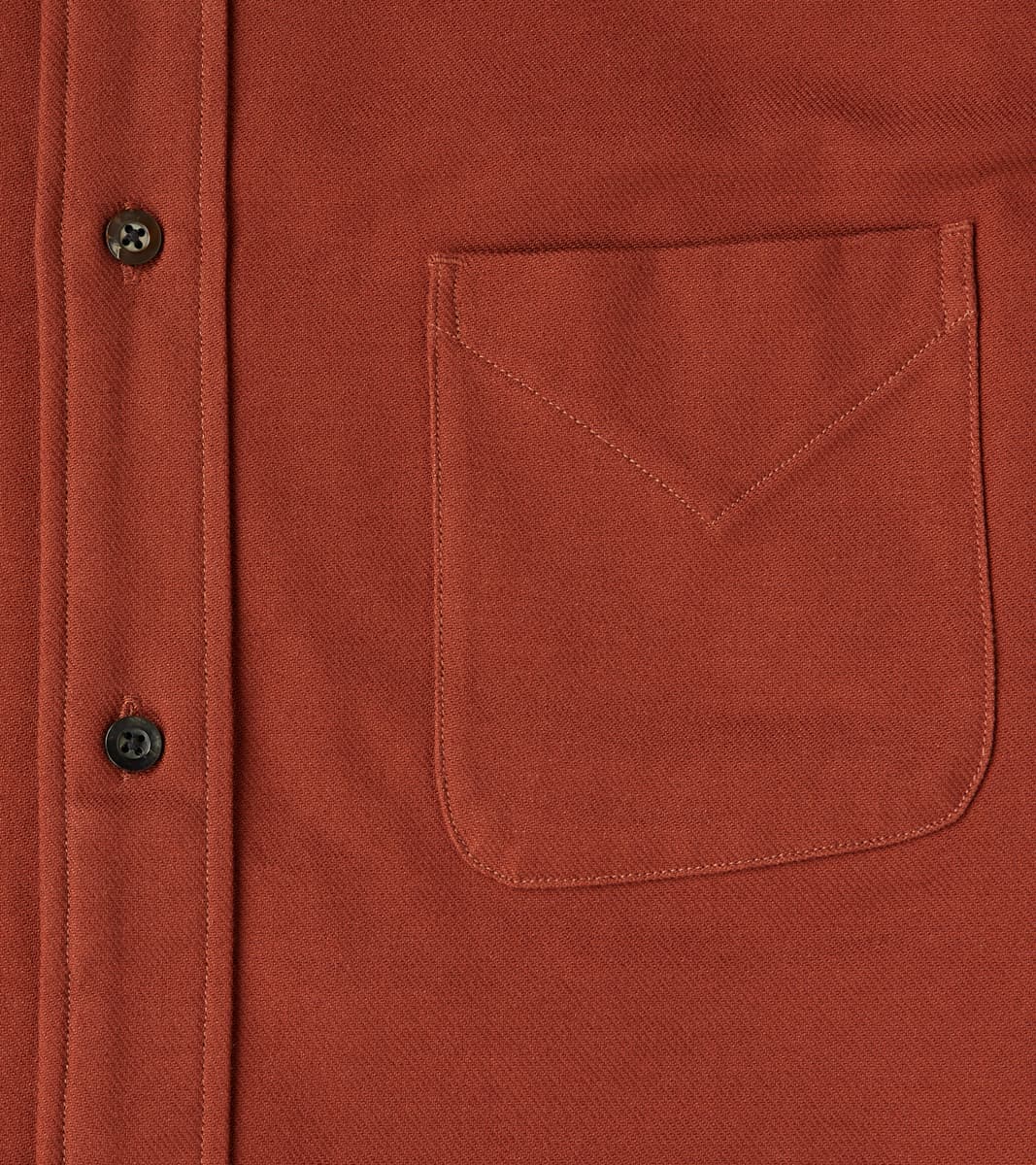 French Draftsman Shirt - Rust Japanese Military Twill Flannel