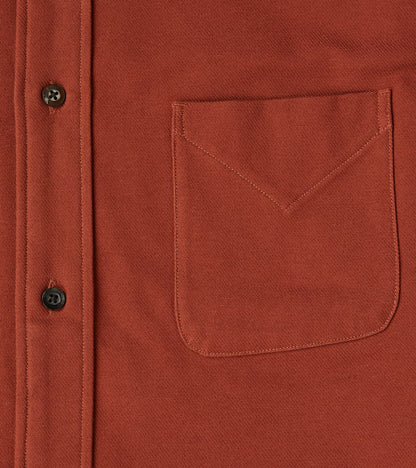 French Draftsman Shirt - Rust Japanese Military Twill Flannel